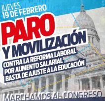 CTERA adhiere al Paro Nacional de la CTA de los Trabajadores junto a centrales obreras y gremios y convoca a movilizar- En  Mar de Ajó paro de docentes 