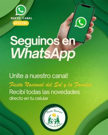 La Fiesta Nacional del Sol y la Familia lanzó su canal oficial de WhatsApp