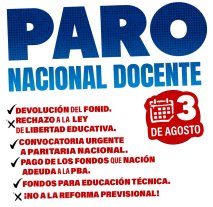 Paro docente: Suteba y CTERA anunciaron una medida nacional para éste 3 de agosto